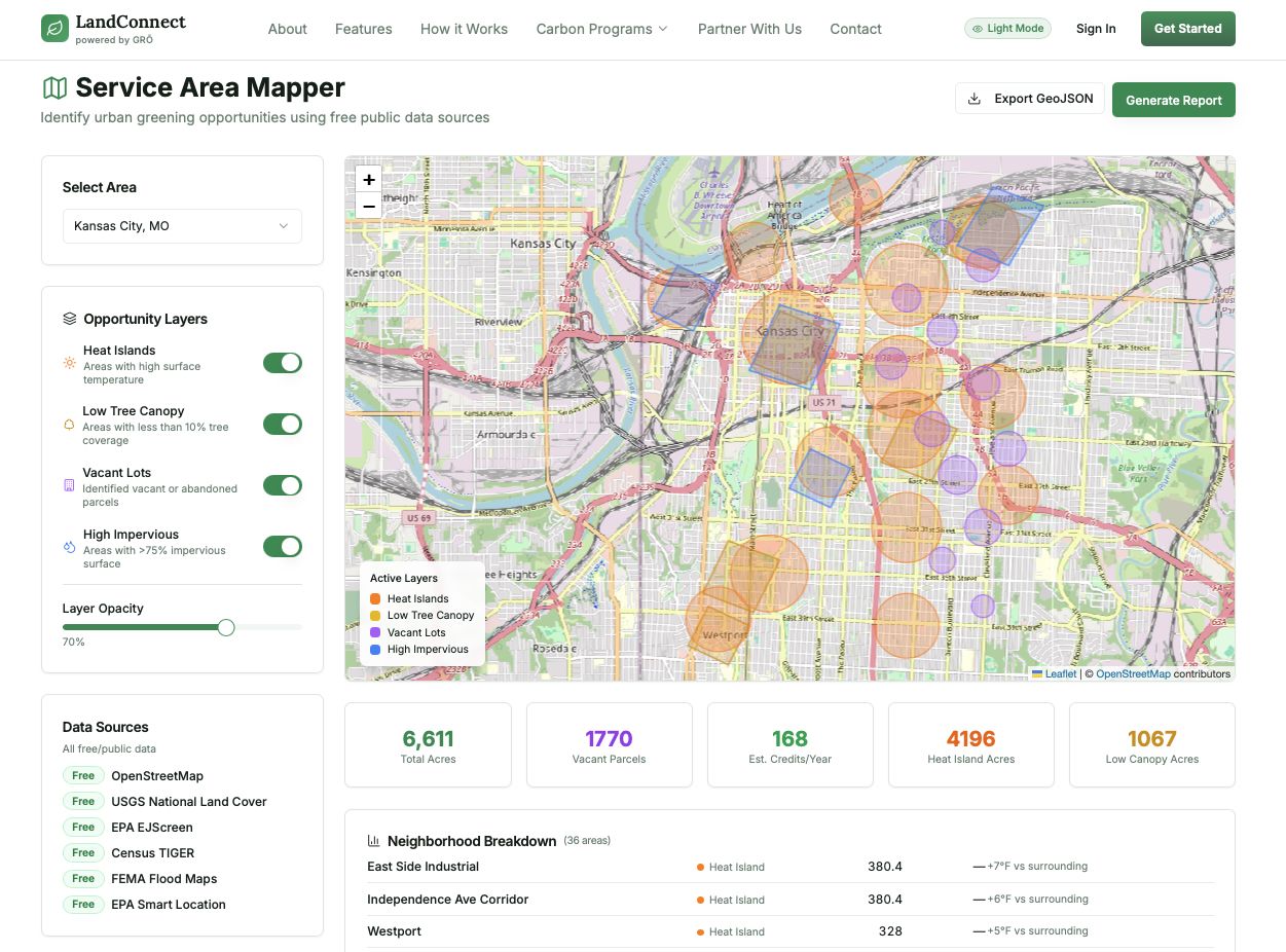 Service Area Mapper Kansas City